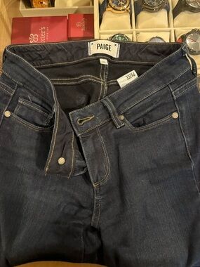 PAIGE Dark Blue Straight Jeans